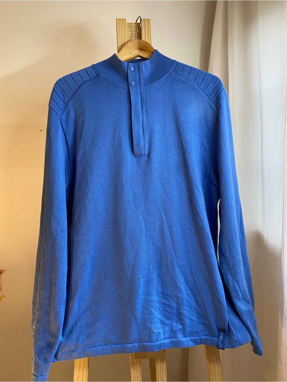 RLX Ralph Lauren Men’s XL Blue Snap Neck Performance Pullover